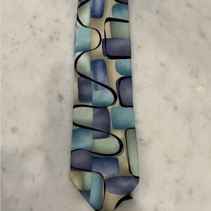 J. Garcia Blue and Green Abstract Men's Tie